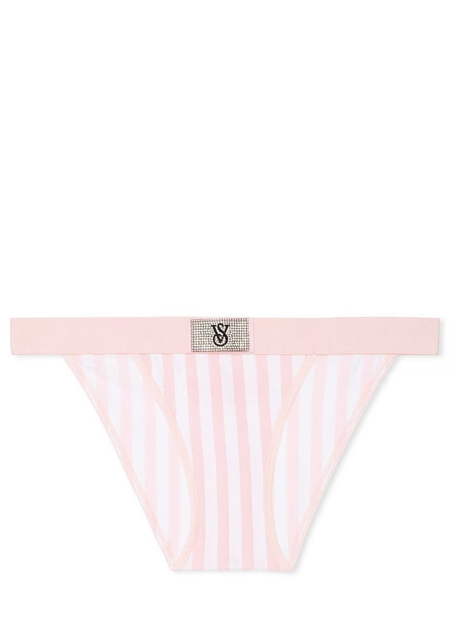 Жіночі трусики Logo Shine Tanga XS білі Victoria's Secret (322820076)