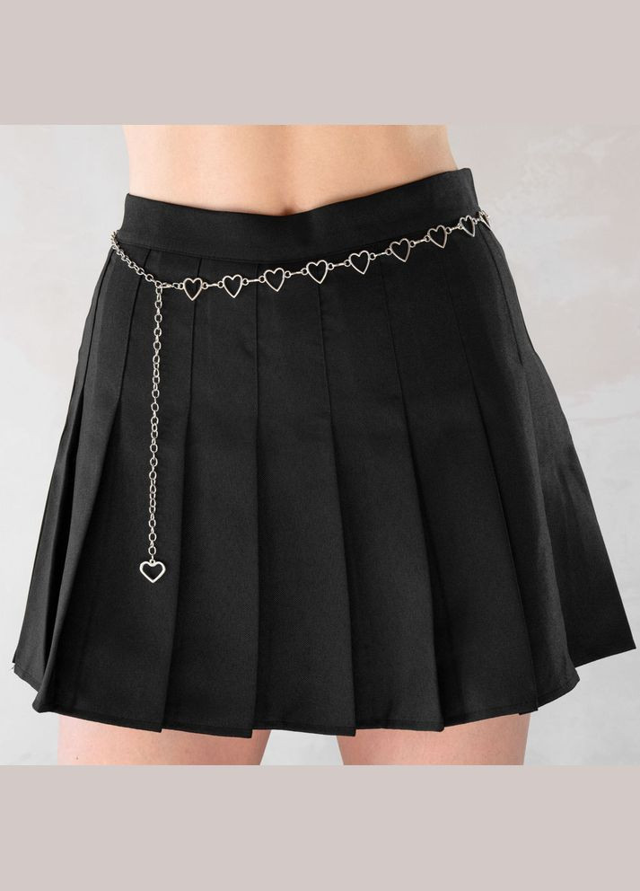 Цепочка с сердечками на ремень юбку джинсы серебристая No Brand (315401590)