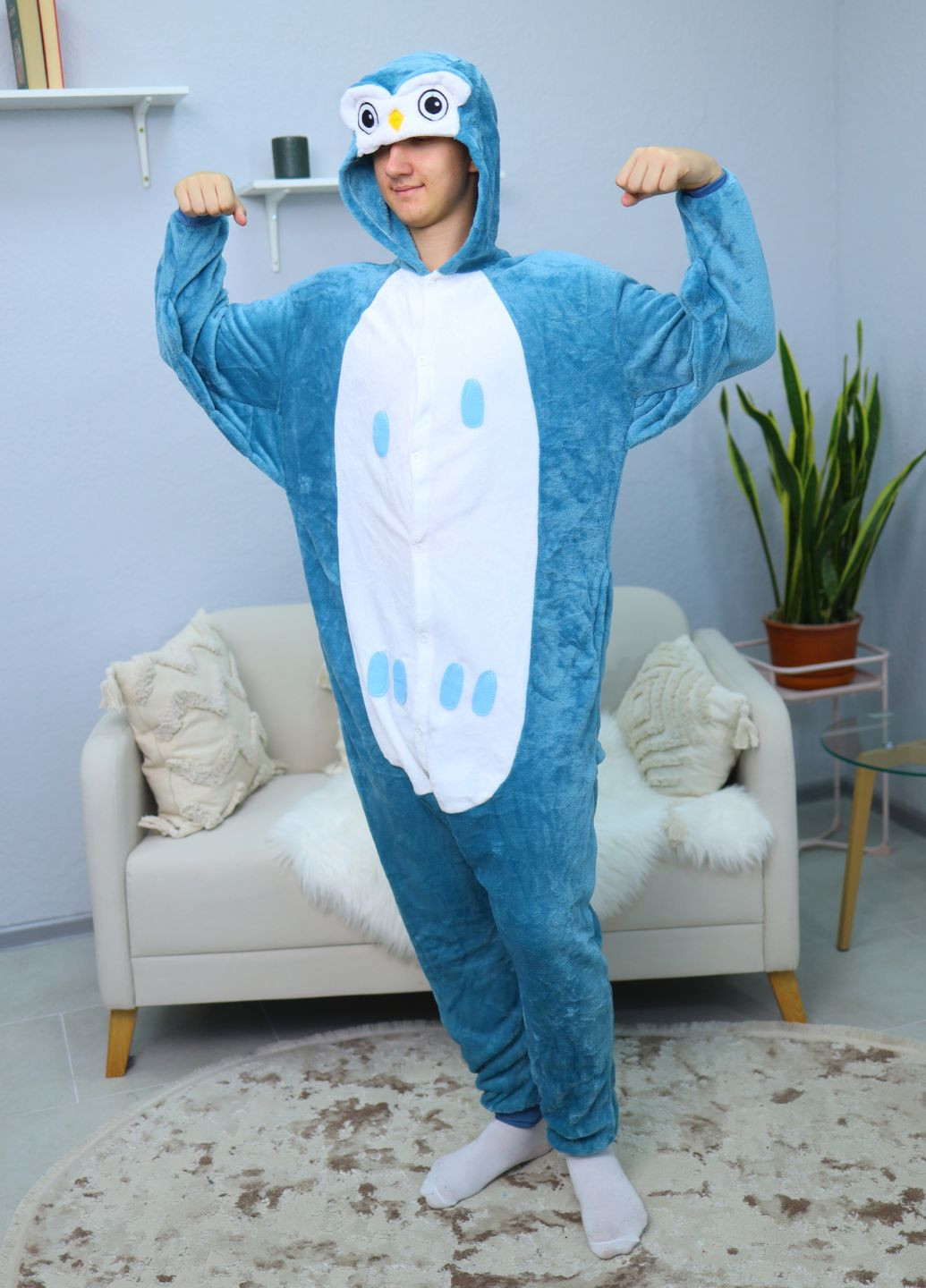 Кігурумі Сова з капюшоном чоловіче плюшеве на ґудзиках (1045/1) My Kigu (354331052)