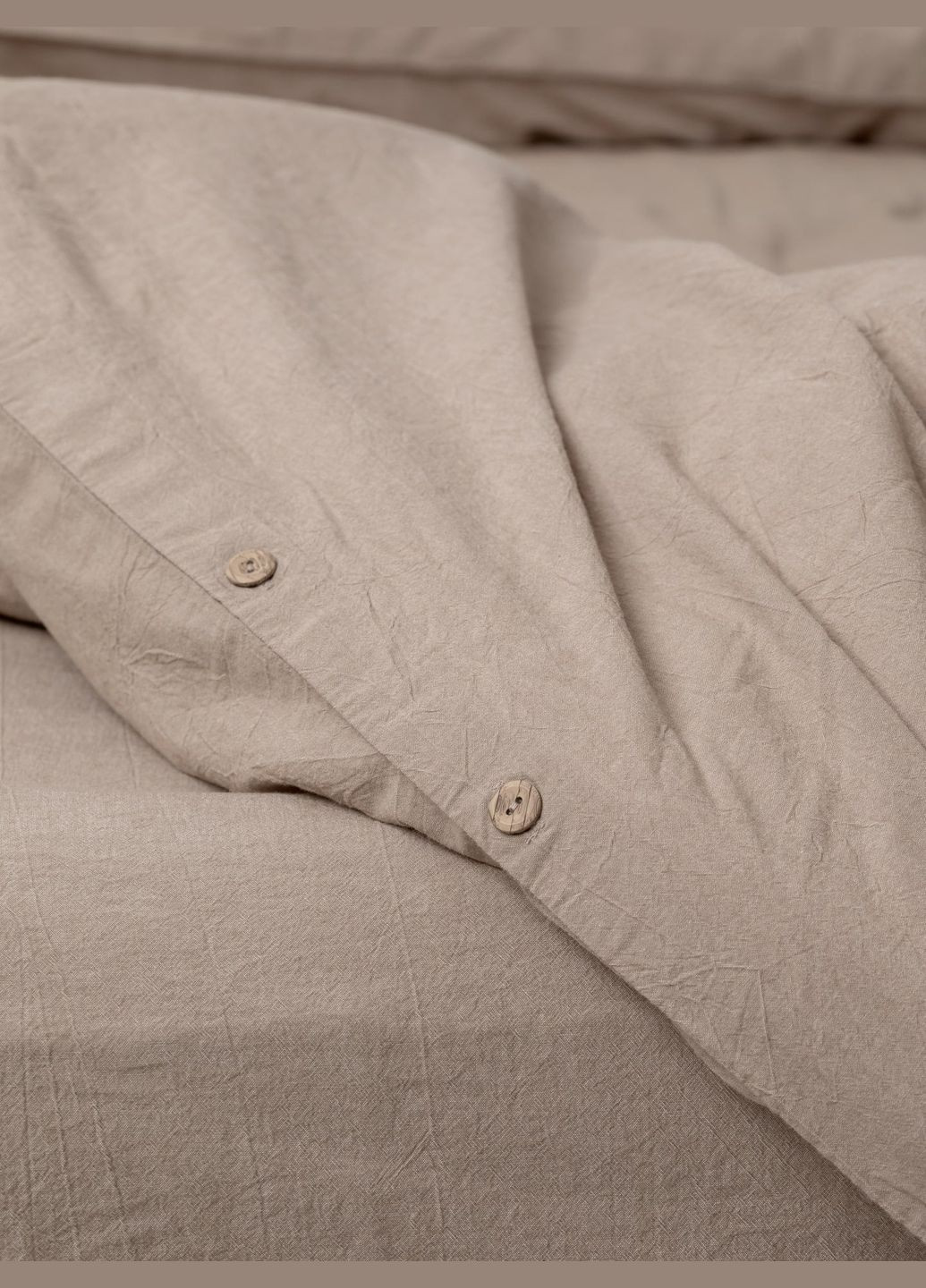 Комплект белья из вареного хлопка Almond полуторный, Простыня с резинкой 180х200 Leglo (300370665)