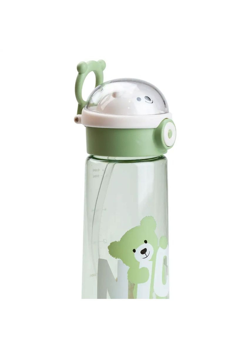 Пляшка для води 620 мл з трубочкою багаторазова Зелена HP17300GR Happy Life (365746908)