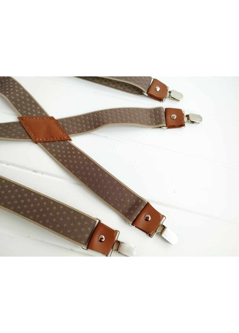 Підтяжки бежеві х-подібні Major Style (357206584)