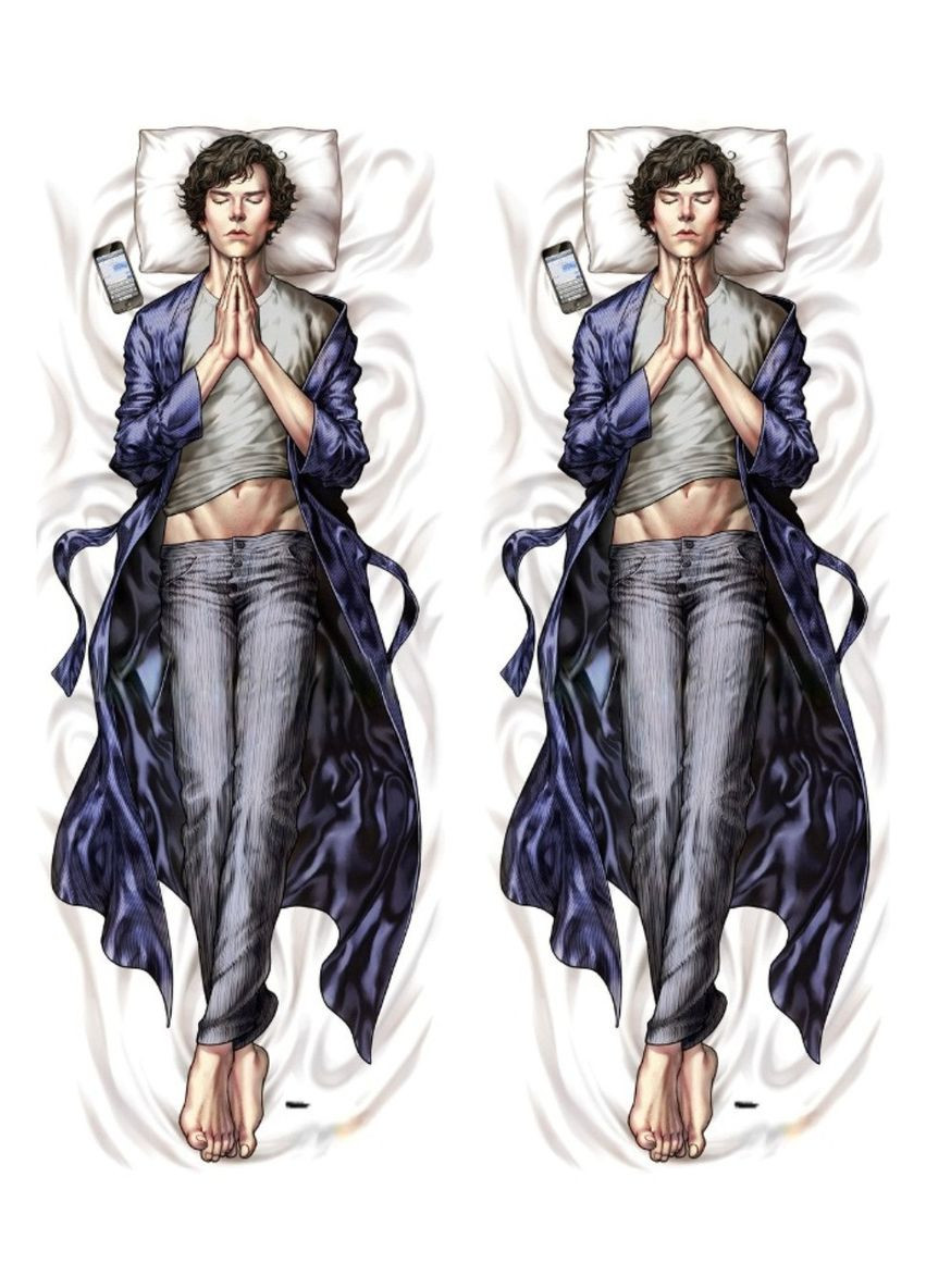 Дакімакура 150х50 см Бенедикт Камбербетч Шерлок Холмс Подушка з наволочкою Viva (346055898)