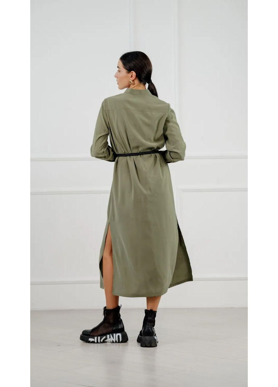 Оливкова (хакі) сукня з ременем у комплекті Anastasimo