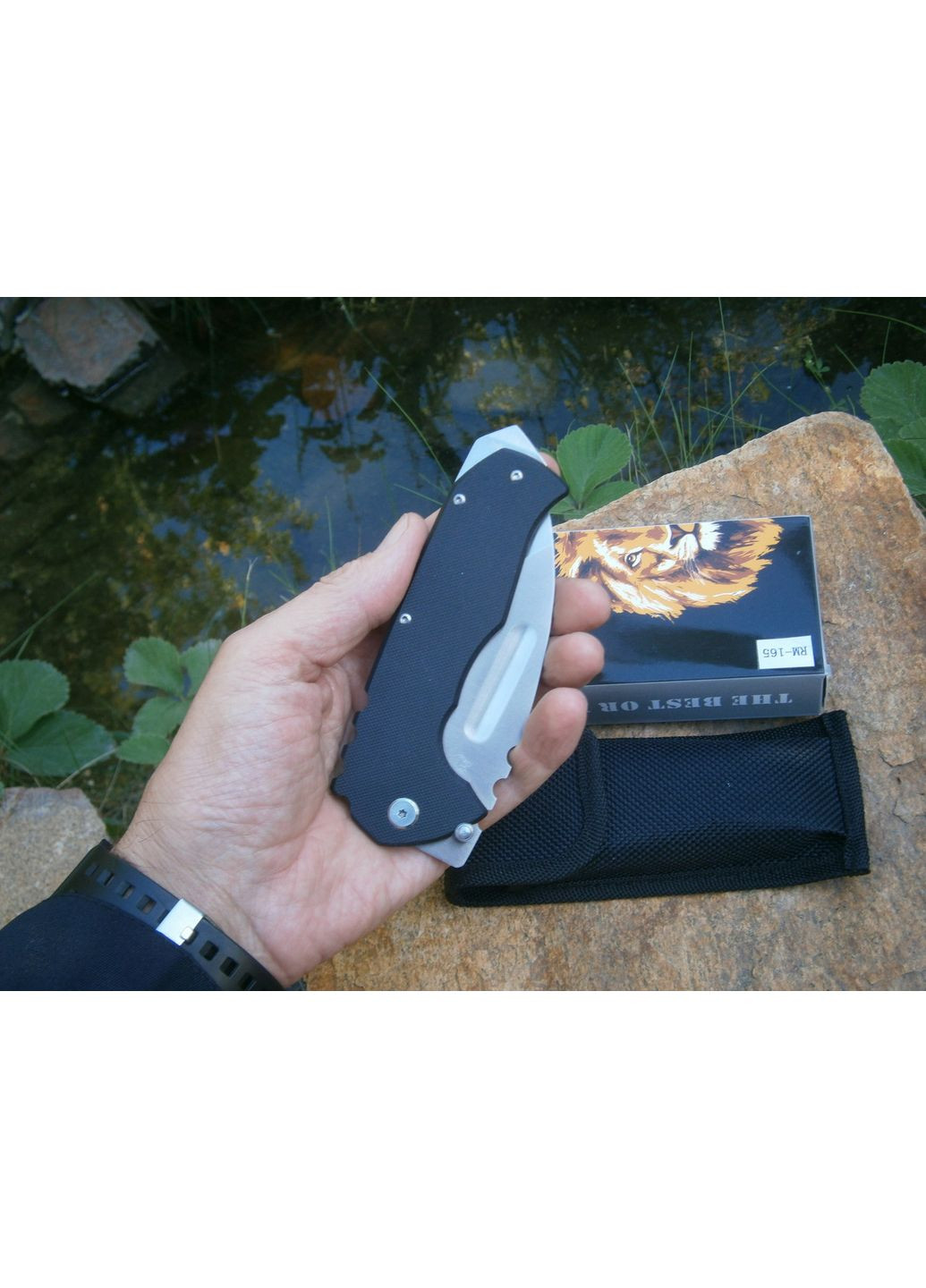 Нож складной Lion "Лев" RM-160 US Тanto стеклобой 23 см черный No Brand (360543621)