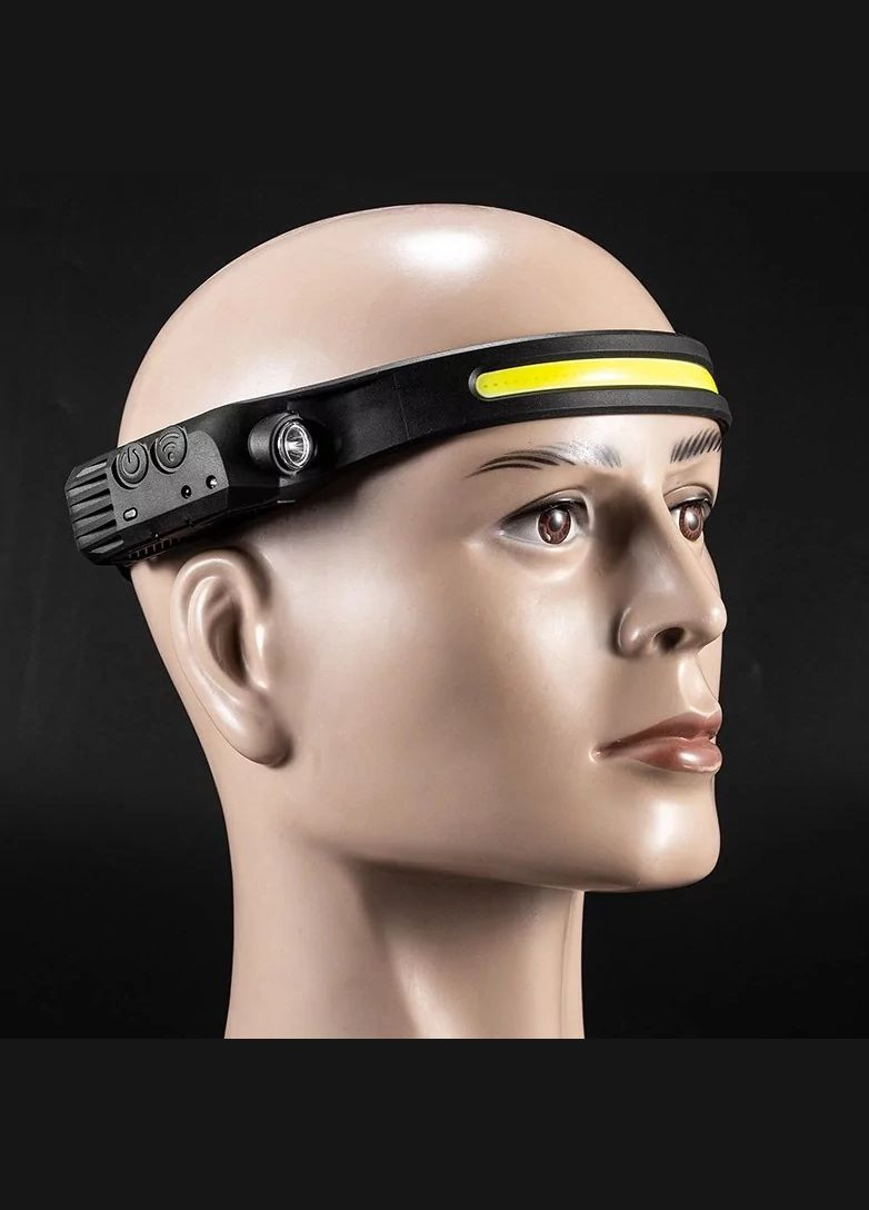 Фонарик налобный гибкий аккумуляторный Красный+Белый с ик-датчиком движения W689-1 (50190123) Clefers (300694695)