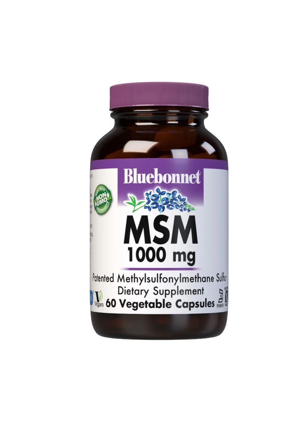 Препарат для суглобів та зв'язок MSM 1000 mg, 60 вегакапсул Bluebonnet Nutrition (293341392)