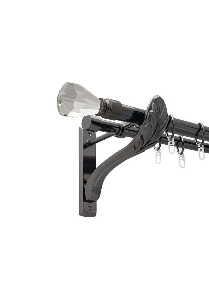 Карниз Лучетта металевий дворядний ретро гладка труба Онікс 25\19 мм 200 см (00-00021500) ORVIT (300688542)