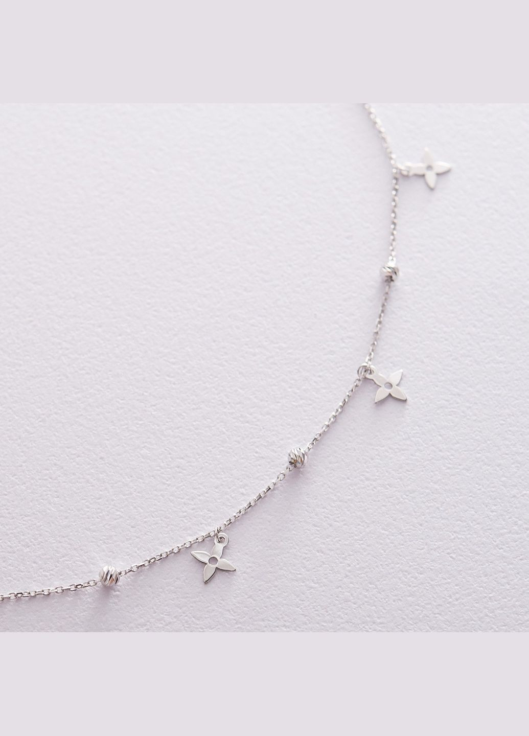 Кольє Клевер з білого золота кол01534 42 Oniks (264644562)