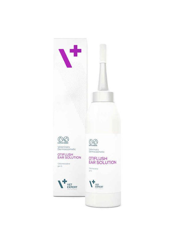Краплі для вух собак і котів OtiFlush Ear Solution - 125 мл VetExpert (327070323)
