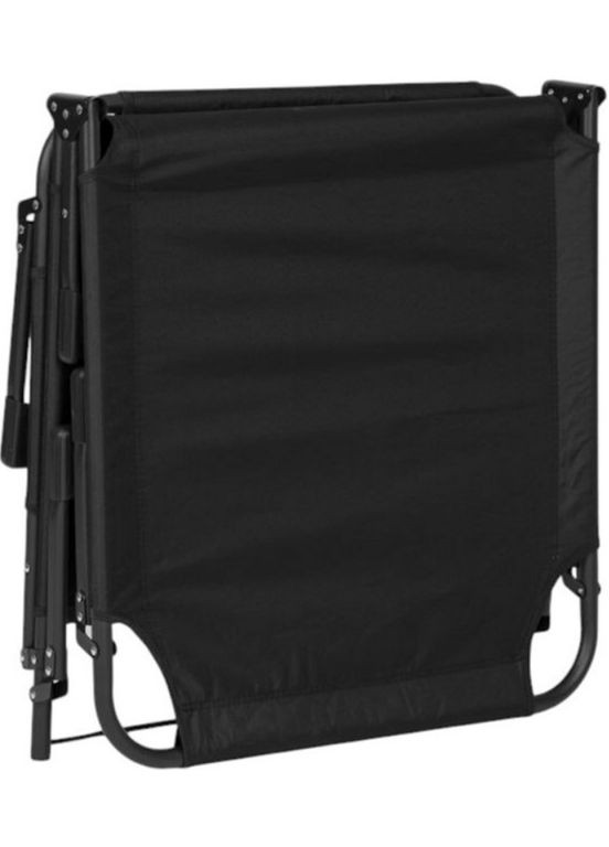 Складной шезлонг-раскладушка с мягким подголовником и регулируемой спинкой 176×56×28 см черный (2104618601) No Brand (340064463)