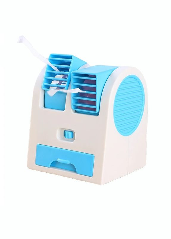 Мінівентилятор для робочого столу (робота від USB або батарейок ААА) Синій A.G. (299770177)