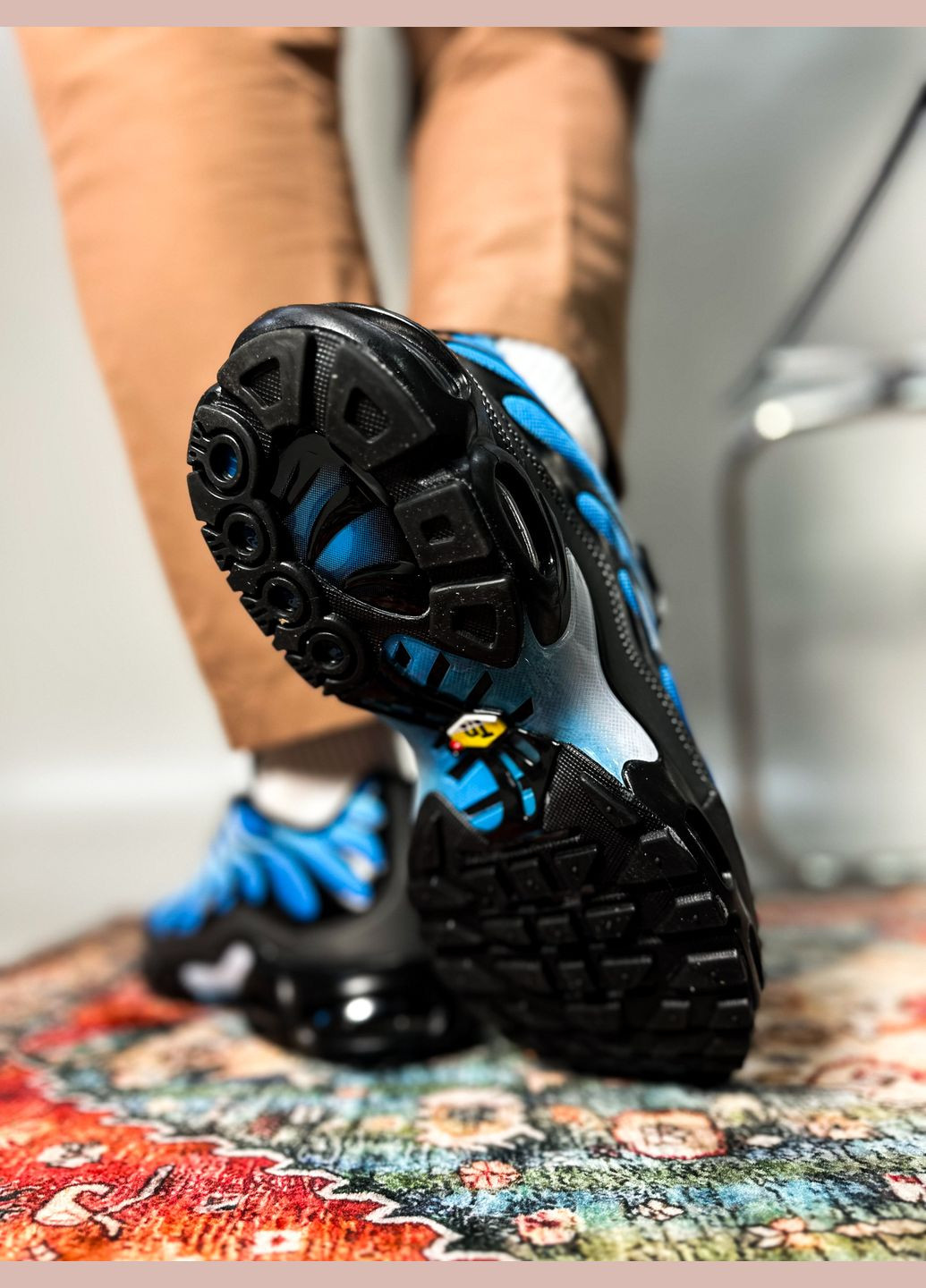 Голубые демисезонные кроссовки мужские nike air max tn plus chilly blue black | найк аир макс тн голубые черные No Brand