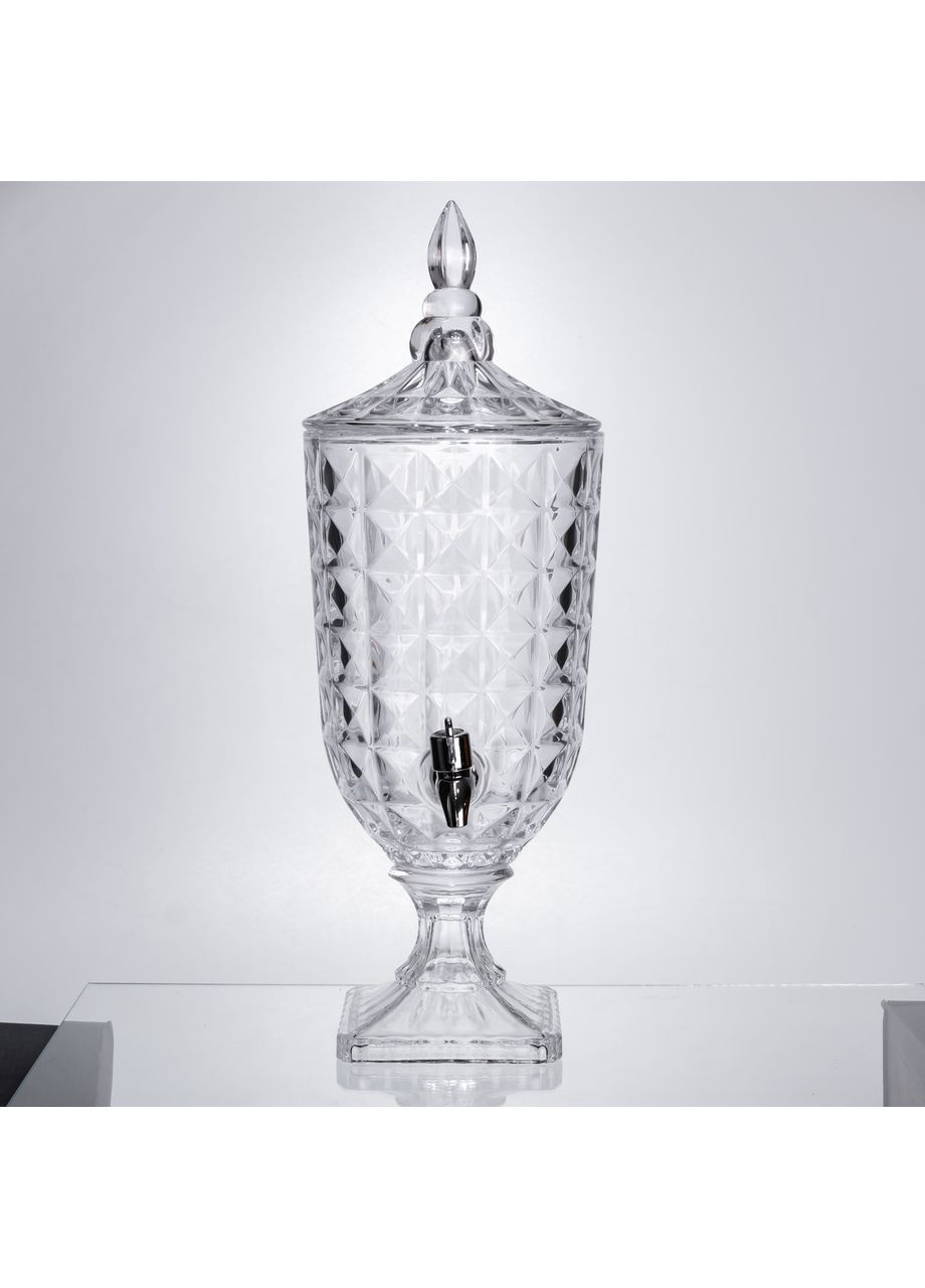 Лимонадниця скляна з краном 3 л для напоїв на свята та повсякденне використання прозора для сервірування Yiwu (370432274)