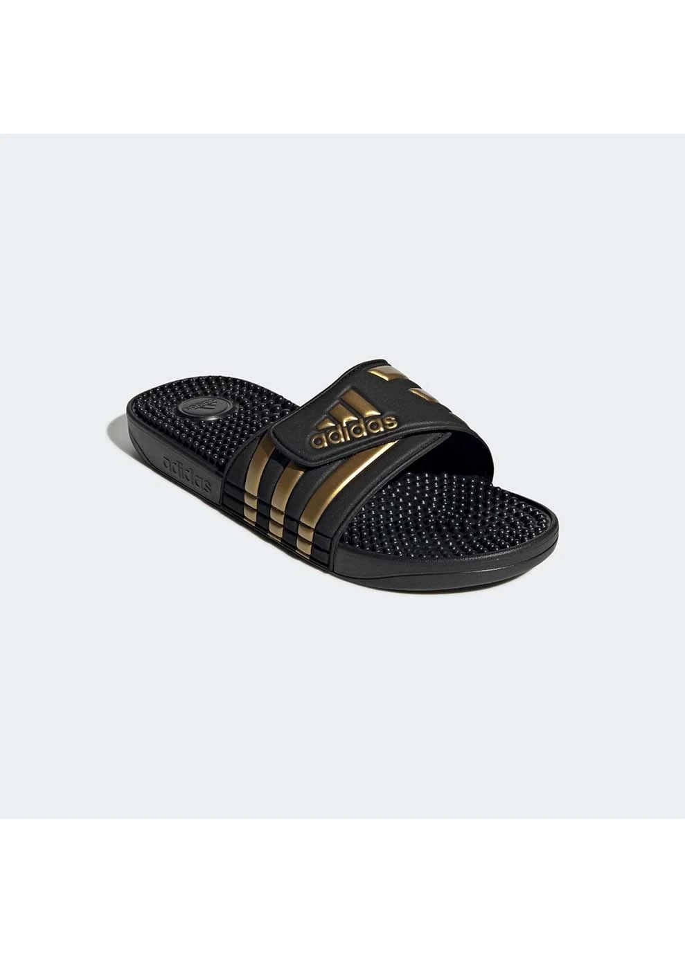Цветные спортивные мужские шлепанцы adissage черный, золотой adidas