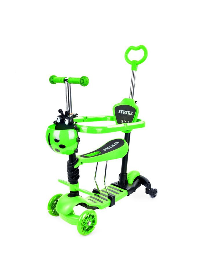 Дитячий самокат 3-х колісний 5 в 1 до 25 кг салатовий для дітей від 3 років iTrike (368757700)
