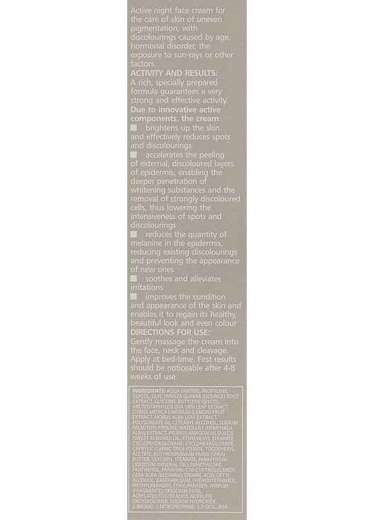 Нічний крем для обличчя проти пігментації - Dermacos Anti-Spot Active Night Cream 50ml (123025-13204) Farmona (368857082)