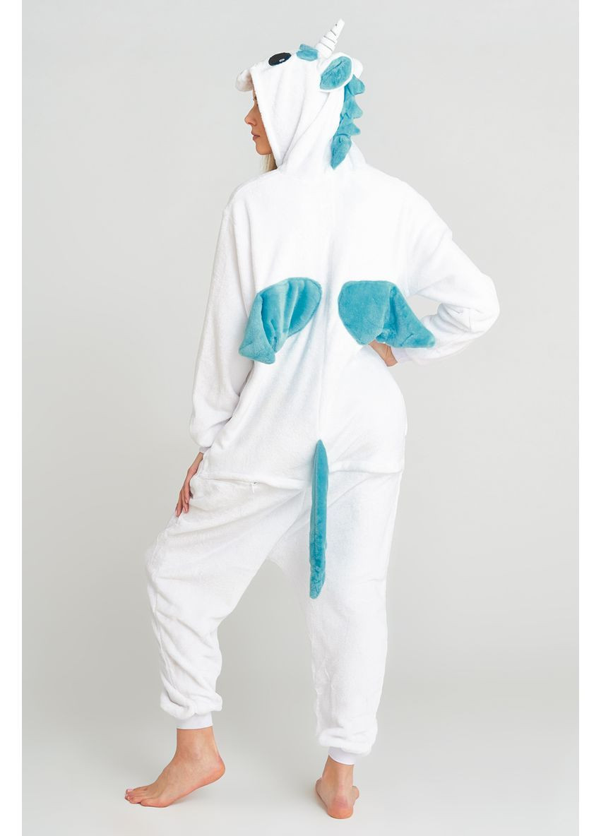 Пижама кигуруми Единорог Бело-голубой S (145-155 см) Jamboo (369669204)