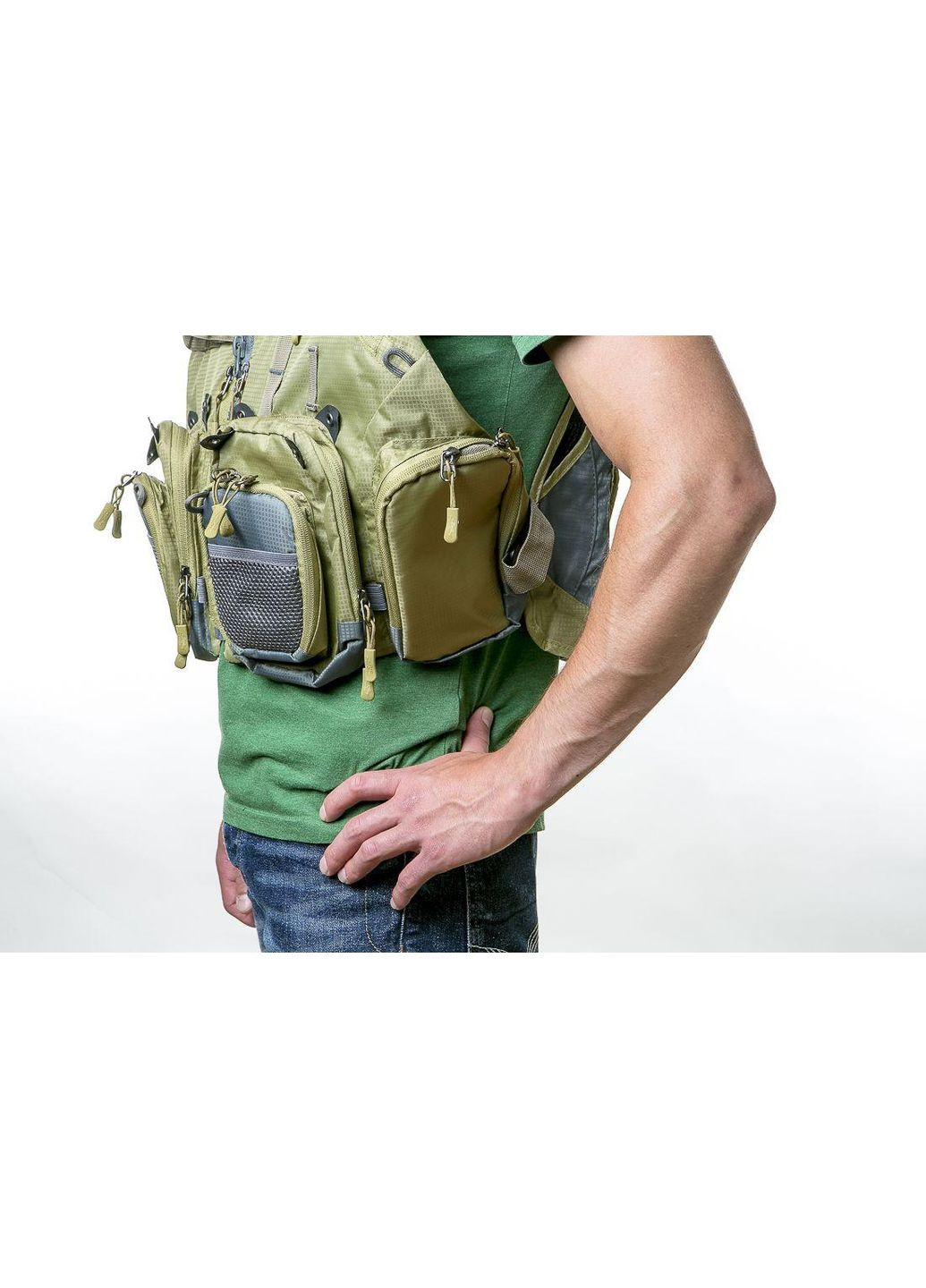 Жилет Angler рибальський розвантажувальний олива, Зелений S/M Tramp (372853121)