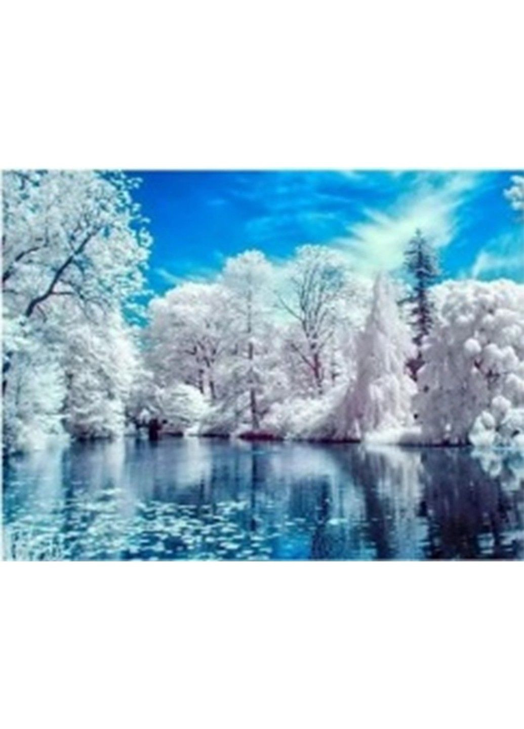 Алмазна мозаїка вишивка Зимовий пейзаж зима сніг на підрамнику повна 30х40 187056 No Brand (332208689)