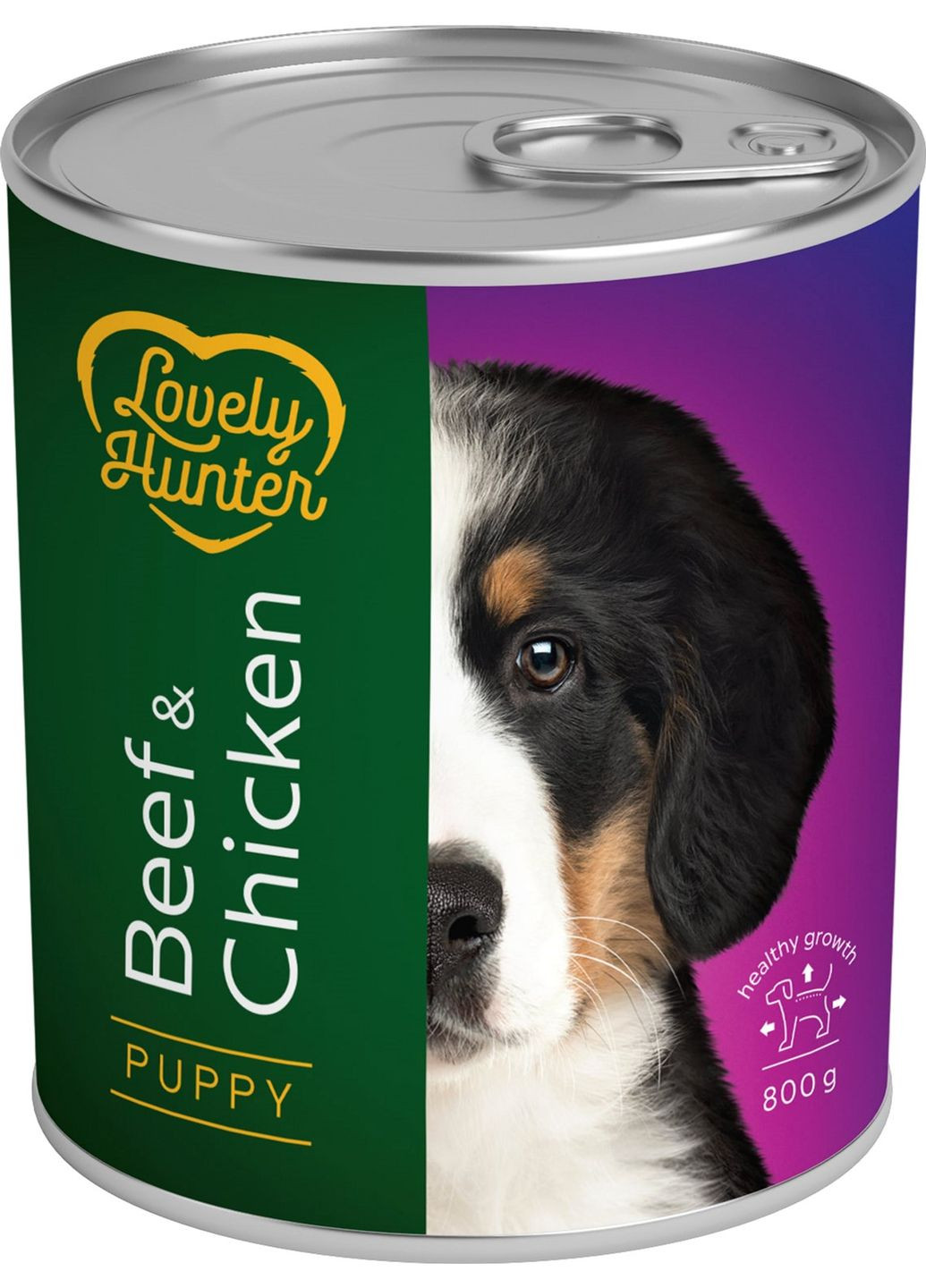 Вологий корм для цуценят з яловичиною та куркою Puppy Beef and Chicken 800 г (LHU45351) Lovely Hunter (316630184)