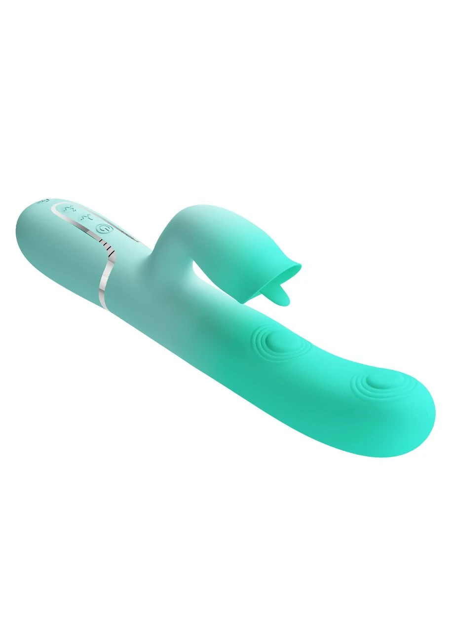 Пульсатор із кліторальним стимулятором Gigi Light Green, 7 thumping functions 7 licking modes, Pretty Love (383096999)