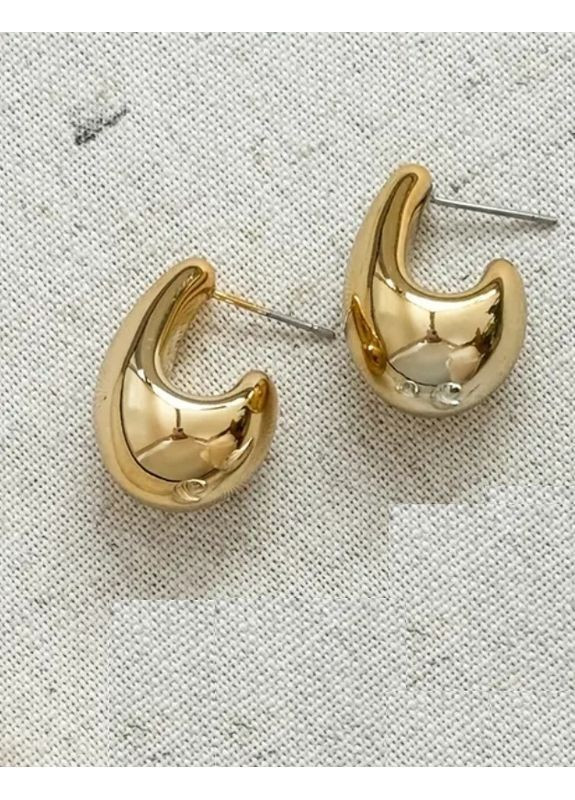 Золотистые пластиковые серьги капли, 1499 No Brand (362453634)