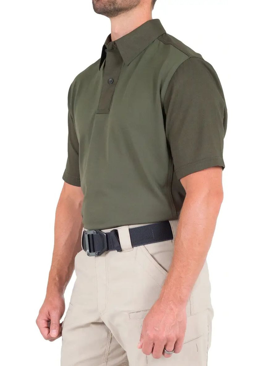 Зеленая тенниска поло first tactical men’s v2 pro performance short sleeve shirt green No Brand