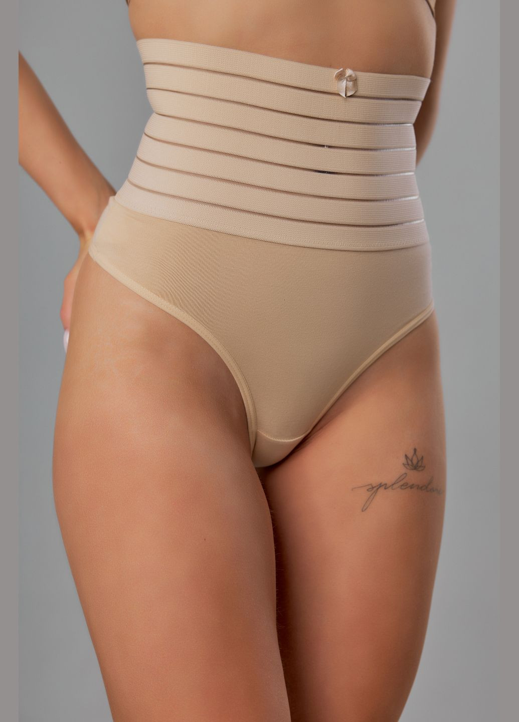 Женские трусы с завышенной талией, трусы с утяжкой, корректирующее белье, бежевые Nud (322149203)