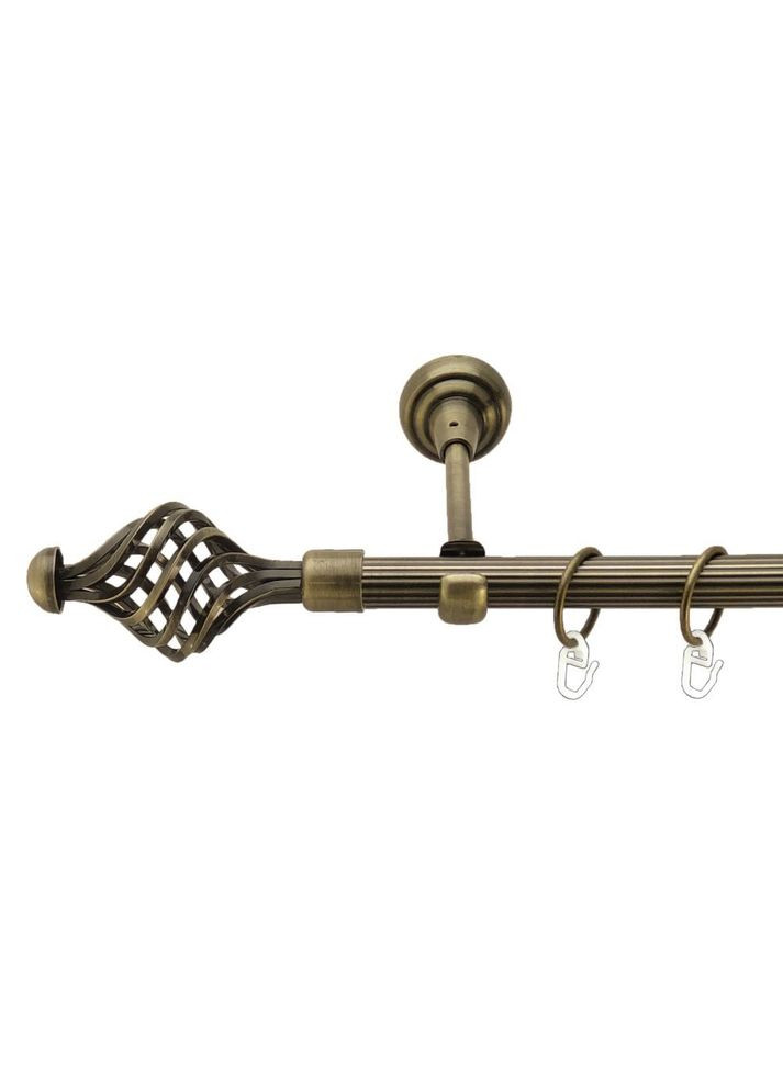 Карниз Арезо металлический однорядный открытый рифленая труба Антик 19 мм 240 см (00-00017211) ORVIT (300286662)