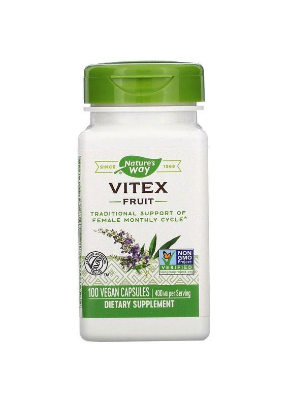 Витекс 400 мг Vitex для поддержки женского здоровья 100 веганских капсул Nature's Way (265001362)