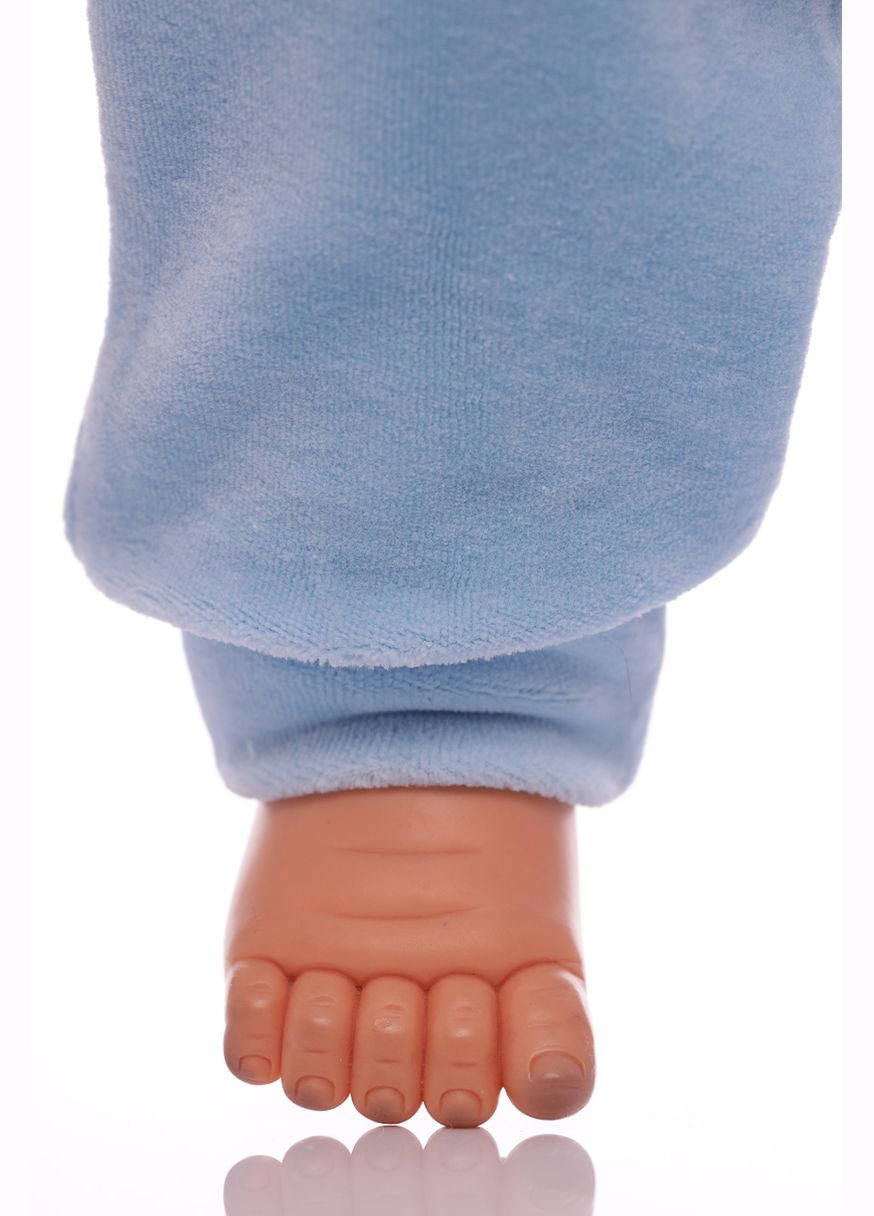 Блакитний зимній костюм з довгим рукавом для хлопчика велюровий з пінгвіном блакитний 80 см (34689) Murat baby