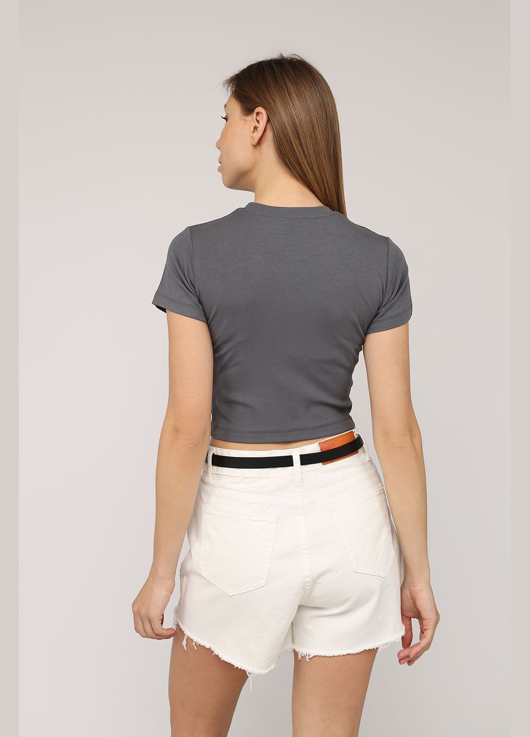 Футболка с коротким рукавом женская цвет серый CB-00275560 Crep - (330222906)