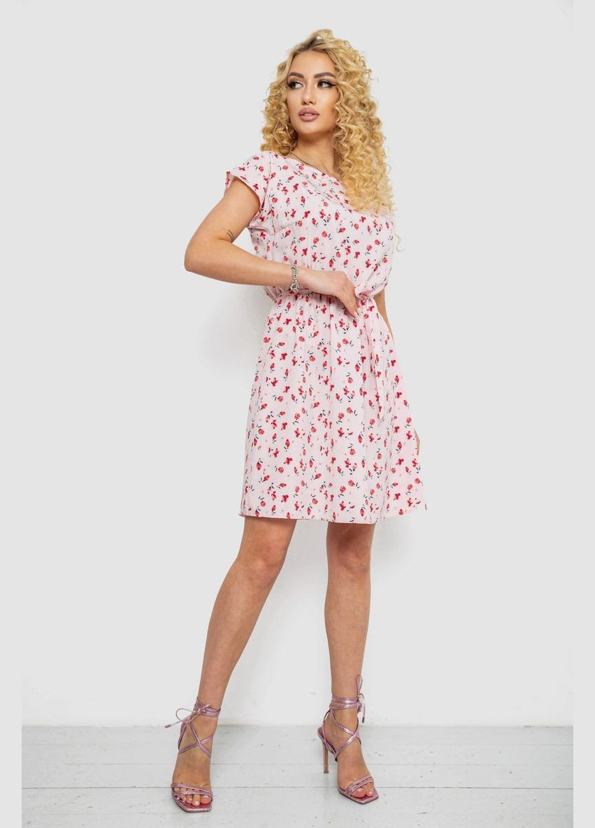 Рожева сукня з принтом, колір світло-сірий, Ager