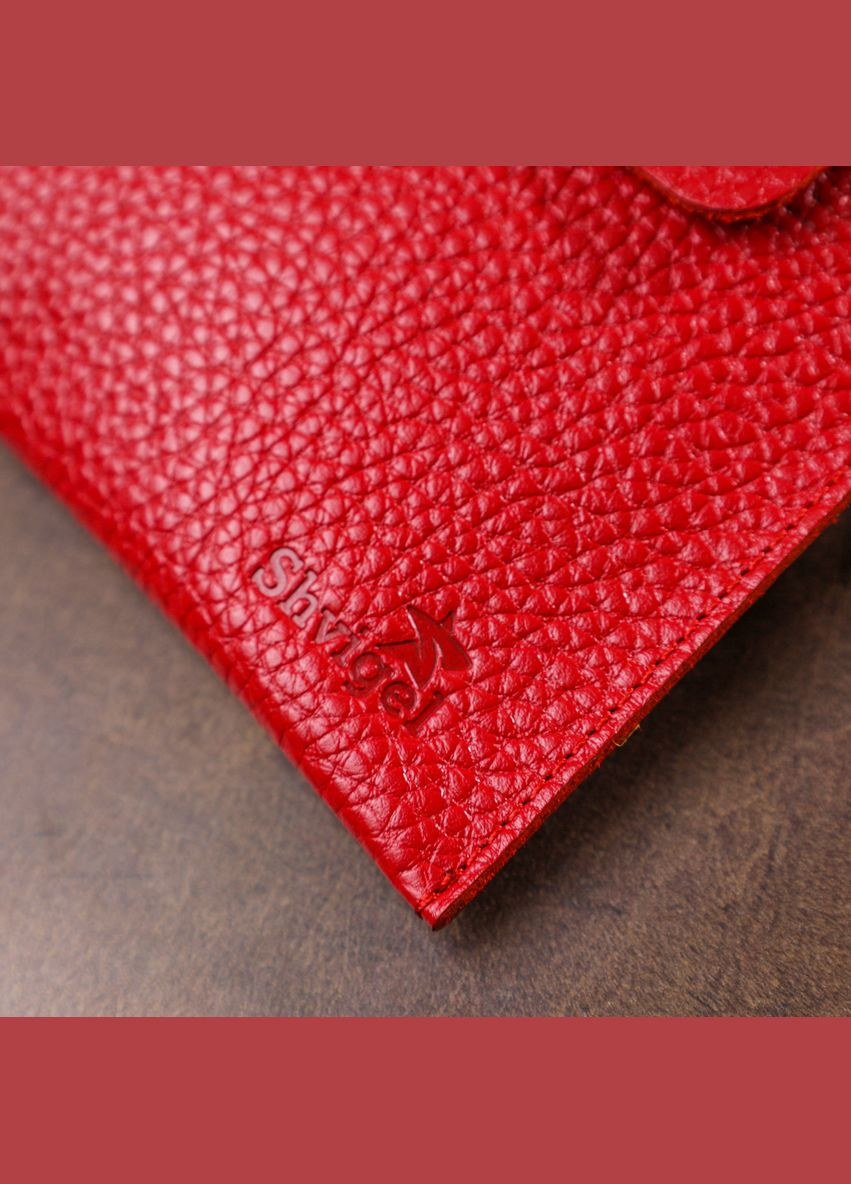 Кожаная женская тревел-косметичка 16417 Красный Shvigel (332052646)