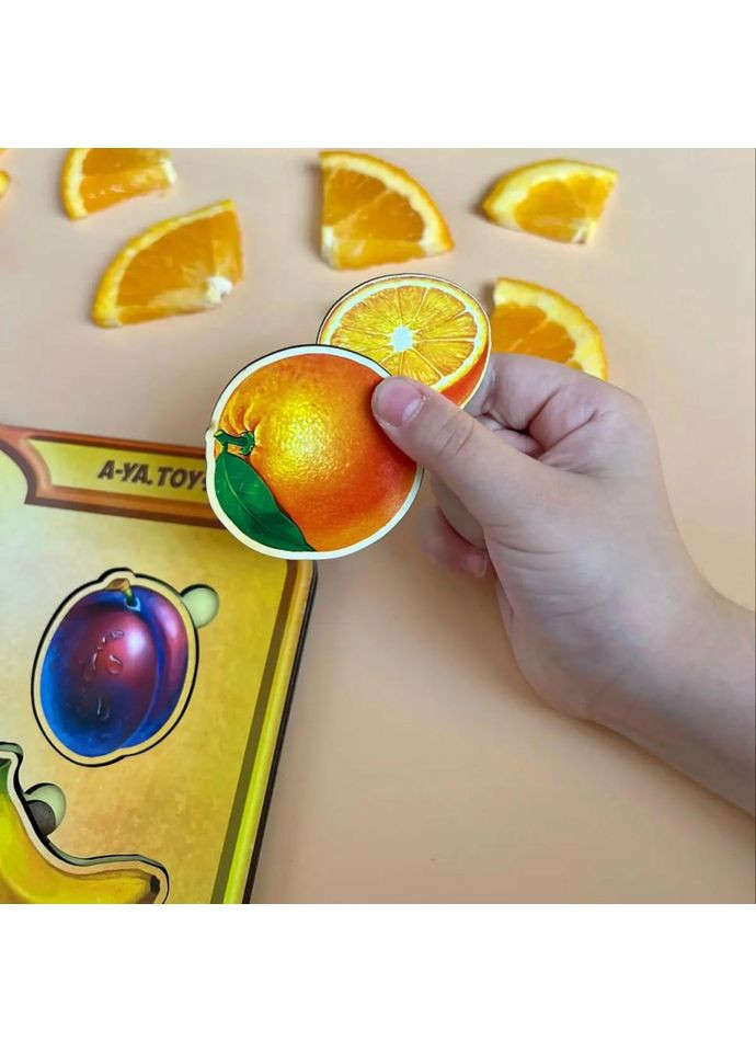 Деревянный пазл-вкладыш "Фрукты в разрезе" (ПСД136) PSD136 сортер Ubumblebees (372494826)