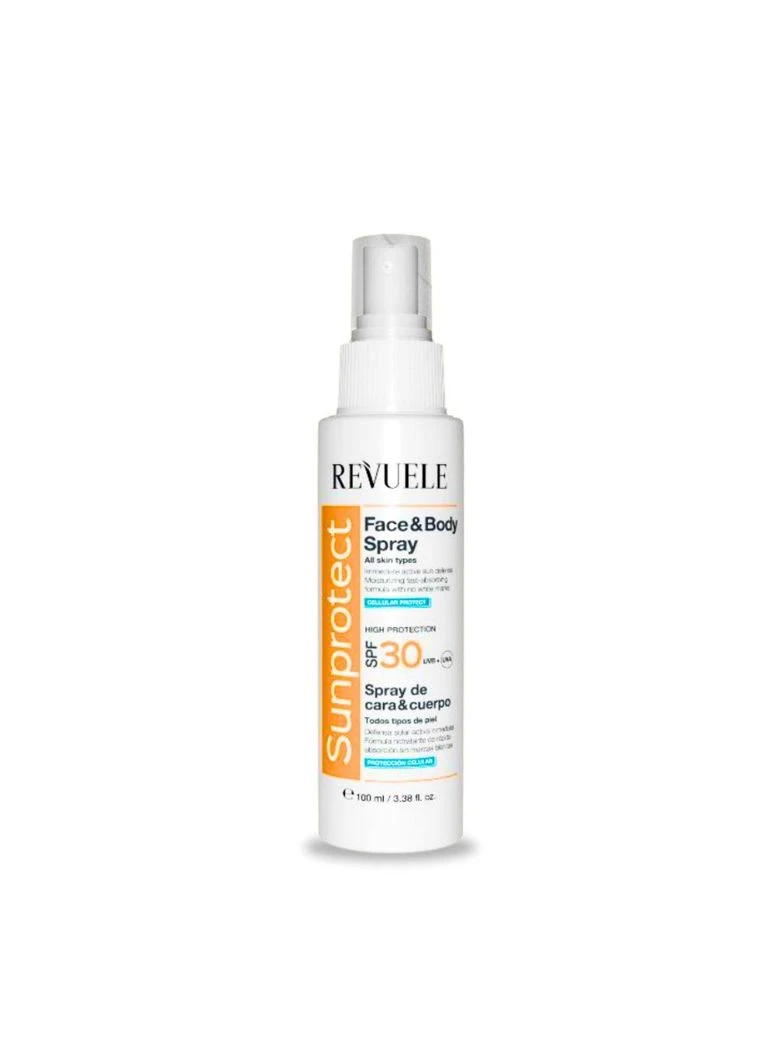 Сонцезахисний спрей для обличчя і тіла Sunprotect SPF30, 100 мл REVUELE (335870830)