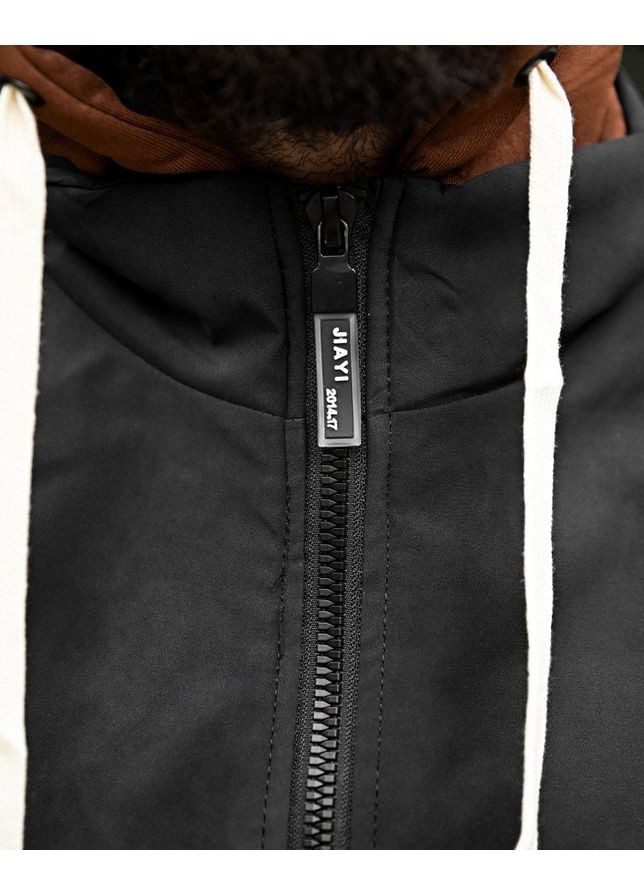 Чорна демісезонна чоловіча демісезонна куртка плащівка чорна Freedom