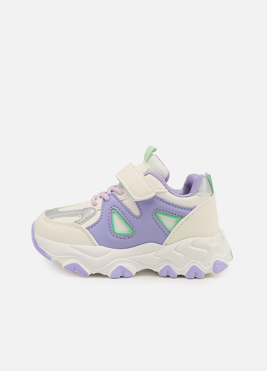 Молочные демисезонные кроссовки для девочки, на плоской подошве цвет молочный цб-00273939 Kimboo