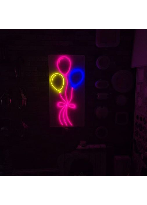 Неоновая Led вывеска Воздушные Шарики 45х100 см NeonChic (367115476)