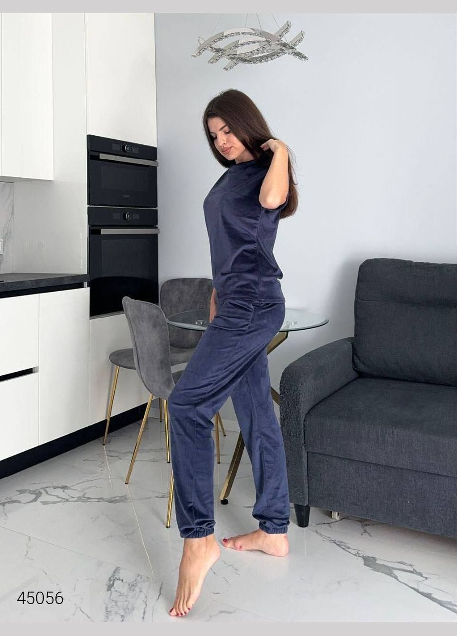 Синя всесезон жіноча піжама-трійка Liton