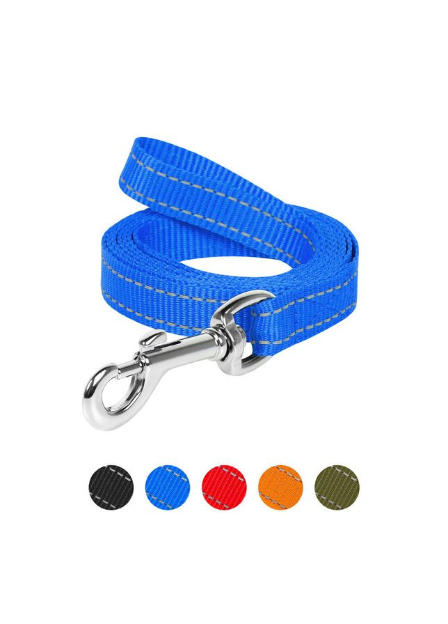 Повідець Dog Extreme нейлоновий 25мм 200см блакитний для собак трос для вигулу собак ProDobro (373221431)