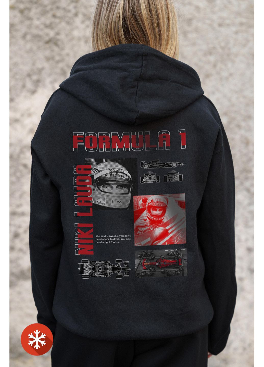 Жіноче Утеплене Зіп Худі На Флісі Зіпер З Принтом Lauda Kane Black Without (372519914)