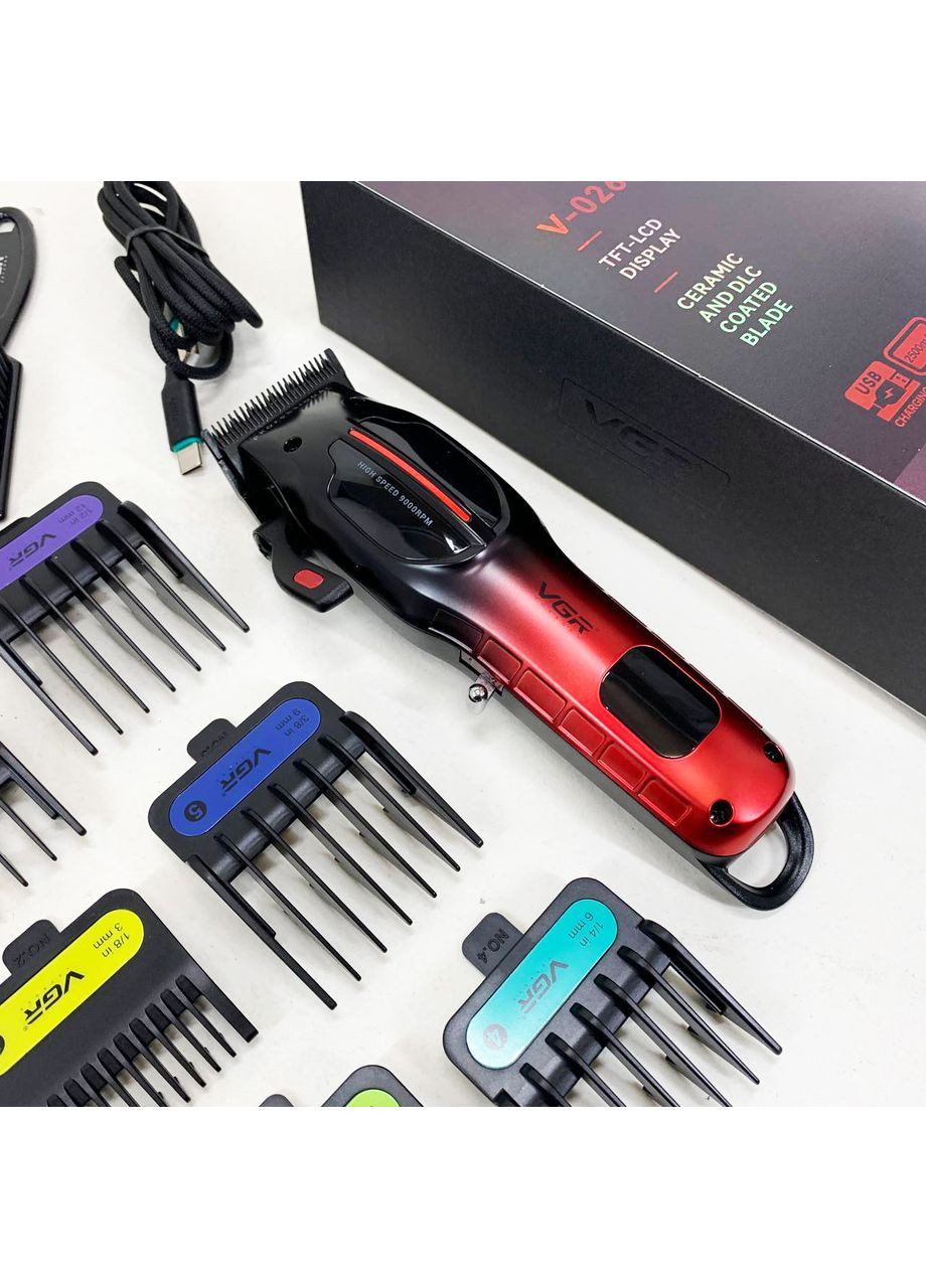 Акумуляторна машинка для стрижки V-026 RED. Колір: червоний VGR (364665403)