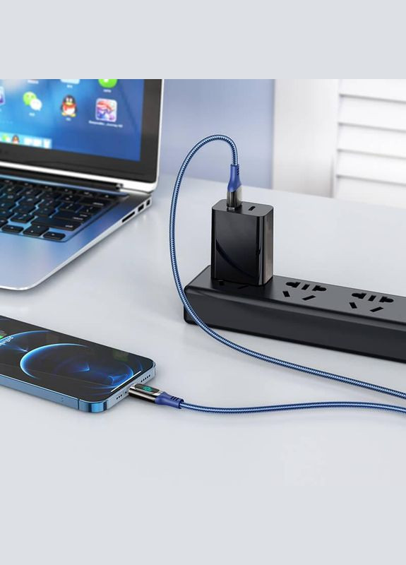 Кабель для зарядки телефона з дисплеєм Lightning Apple Iphone Extreme charging data cable S51 |120см, 2.4A| Чорний Hoco (337350628)