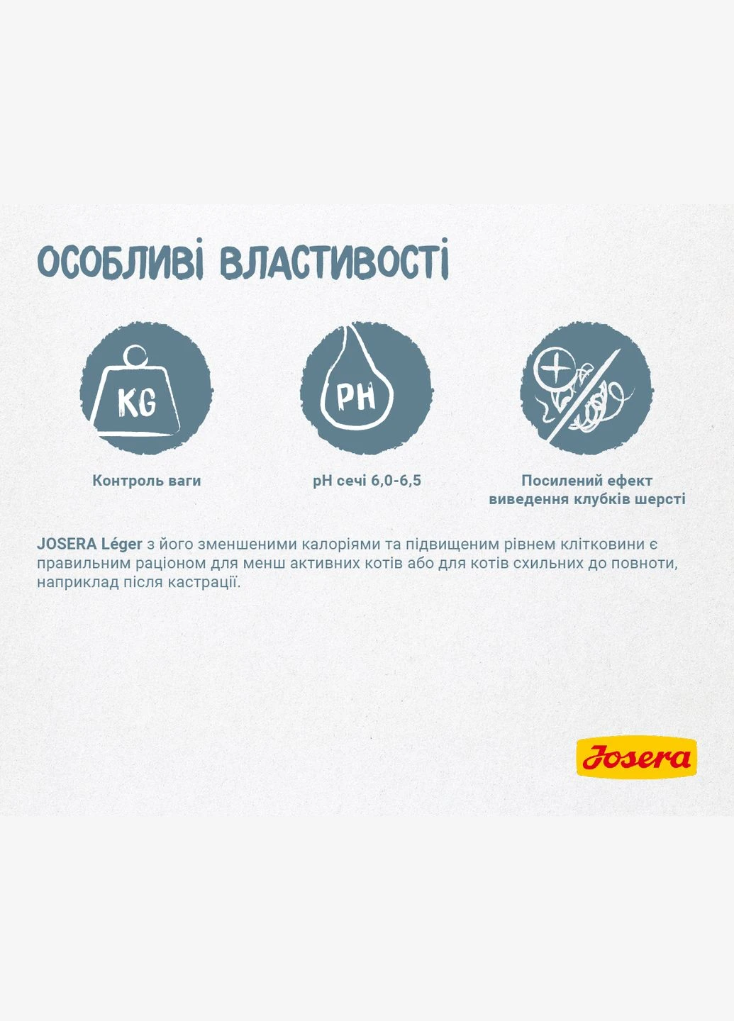 Сухий корм для малоактивних, стерилізованих і котів з надмірною вагою Leger з домашньою птицею 2 кг Josera - (323235578)