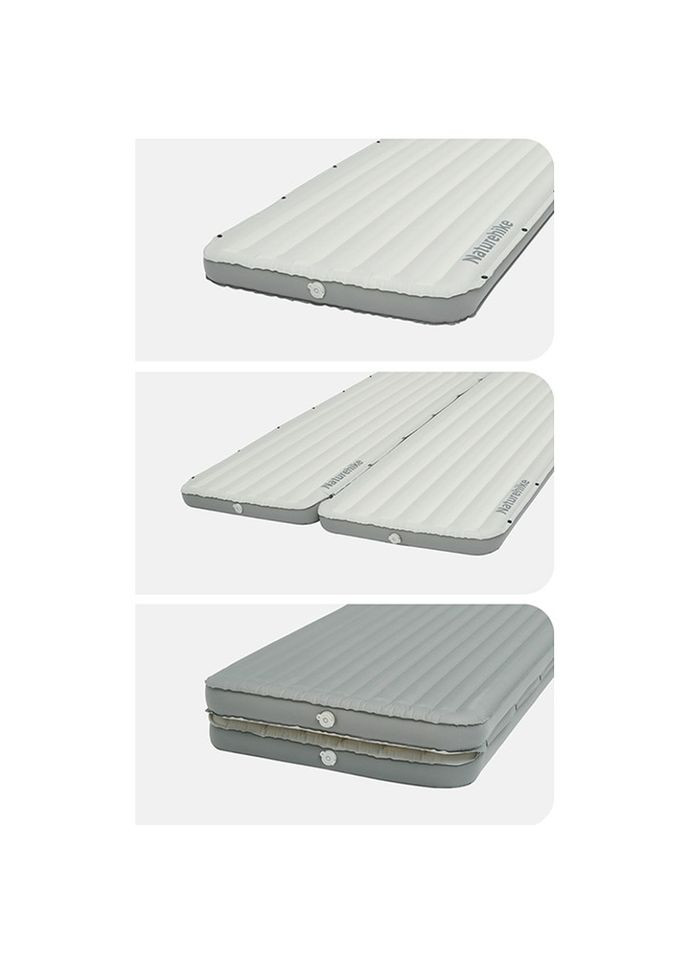 Матрац туристичний надувний одномісний CNK2450WS035, 198х68х9.5 см, білий із вбудованою помпою для надування Naturehike (353503764)