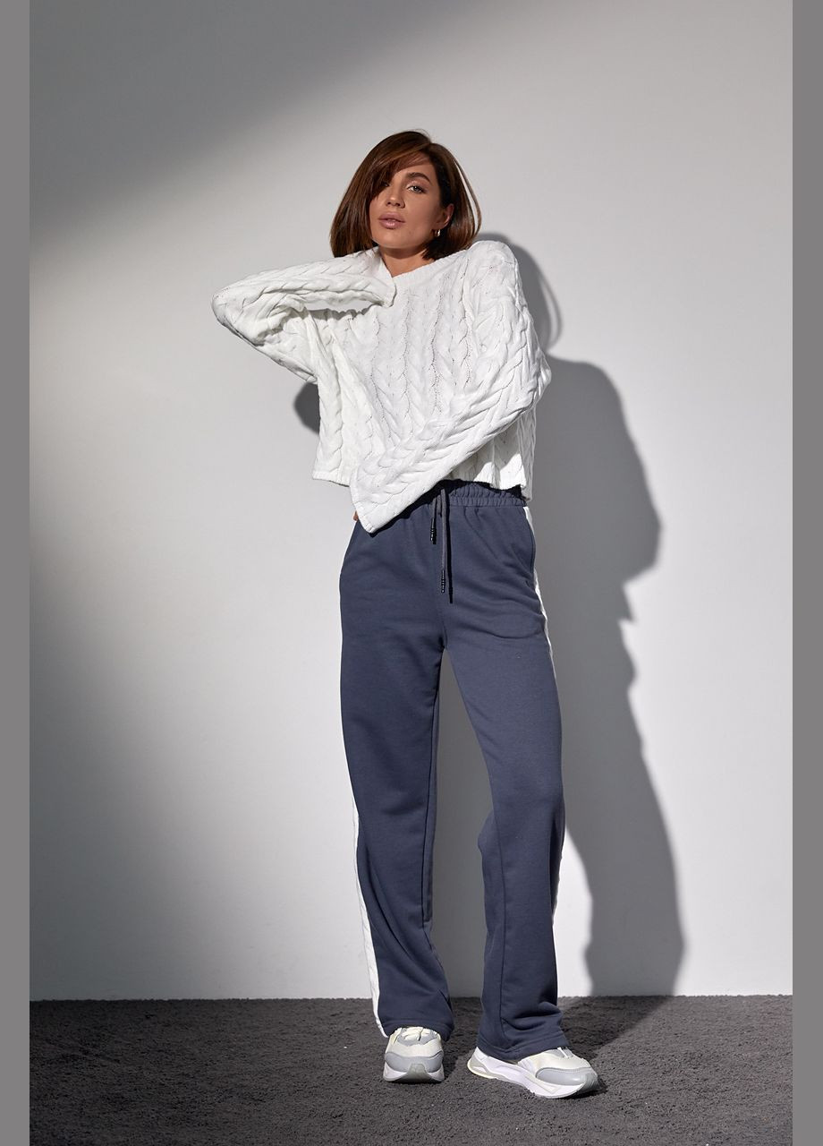 Костюм-двійка з в'язаною кофтою в косички та трикотажними штанами Liton (296909013)