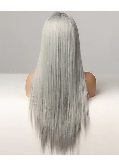 Перука сіра з чубчиком, перука довга пряма сіра No Brand (355802257)