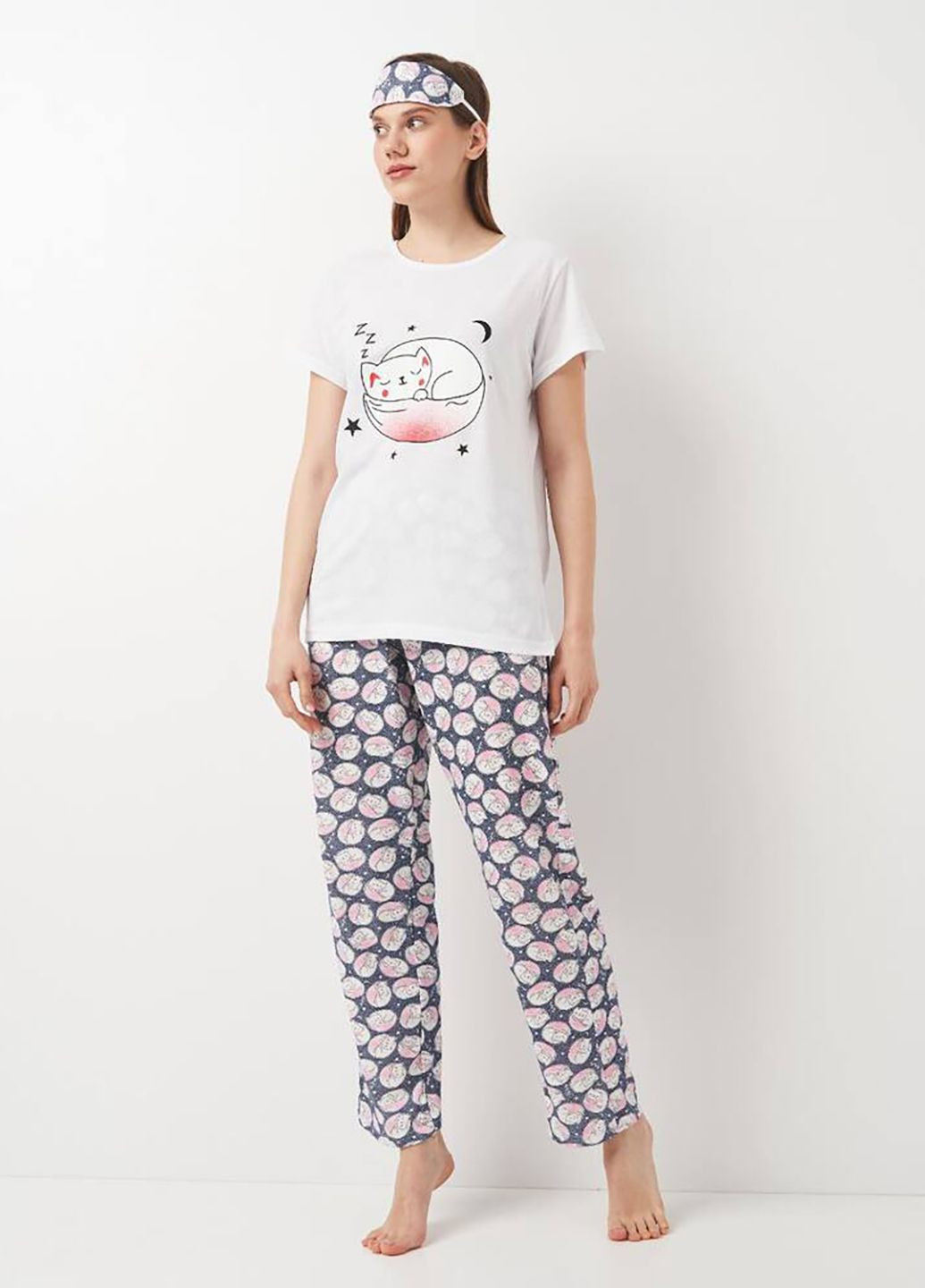 Белая всесезон пижама футболка + брюки Carla Mara